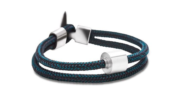 Memento Cord Black Petrol Bracelet With Brushed Ashes Bead