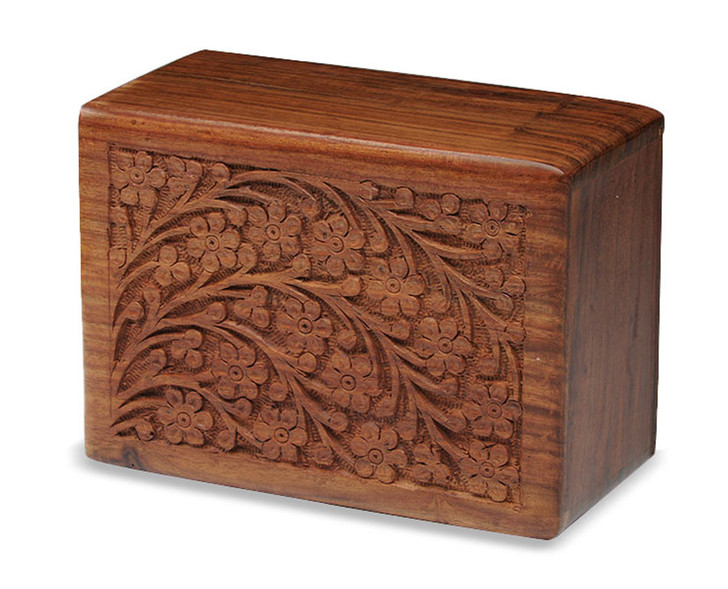 Rosewood Hand Carved Tree of Life Cremation Urn - Large
