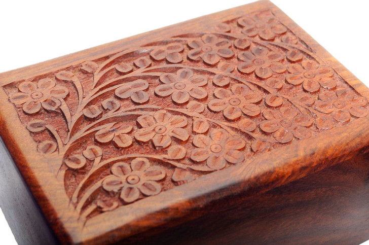 Rosewood Hand Carved Tree of Life Cremation Urn - Large