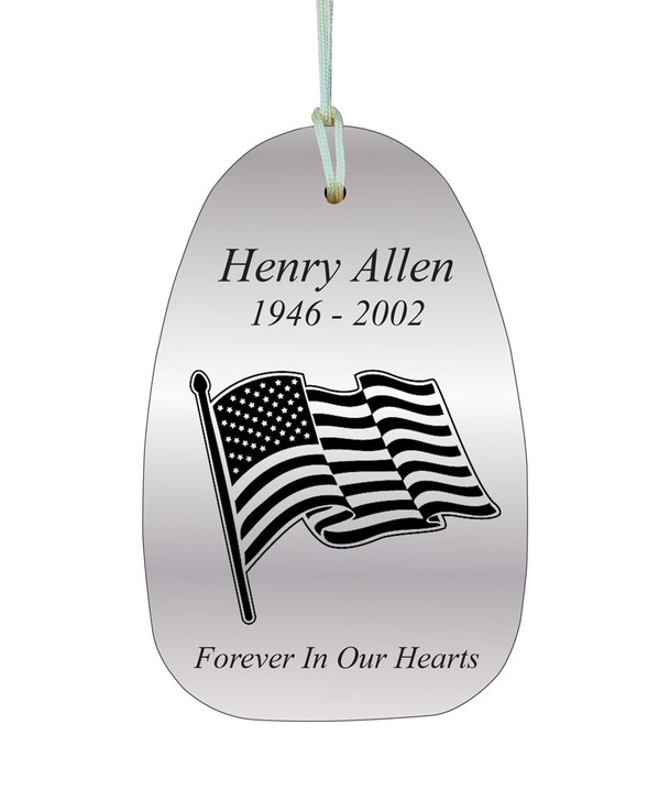 American Flag Memorial Wind Chime Cremation Urn