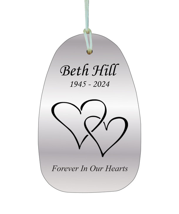 Two Hearts Memorial Wind Chime Cremation Urn