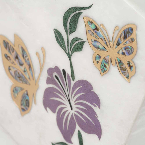 Monumental Memorials Butterfly Purple White