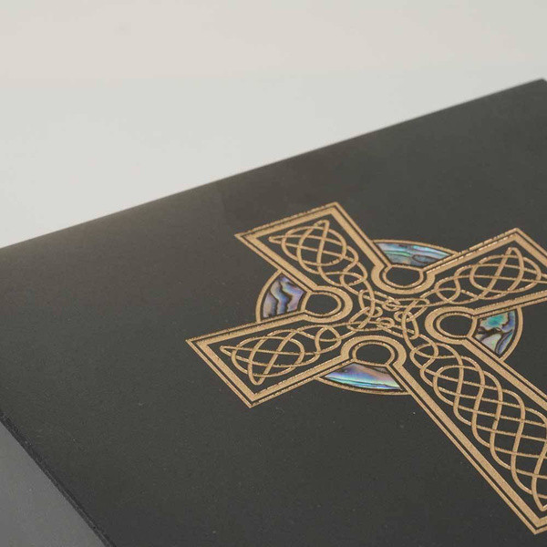 Monumental Memorials Celtic Cross Gold Black