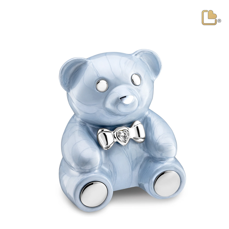 CuddleBear Child Pearl Blue w/ Crystal Urn