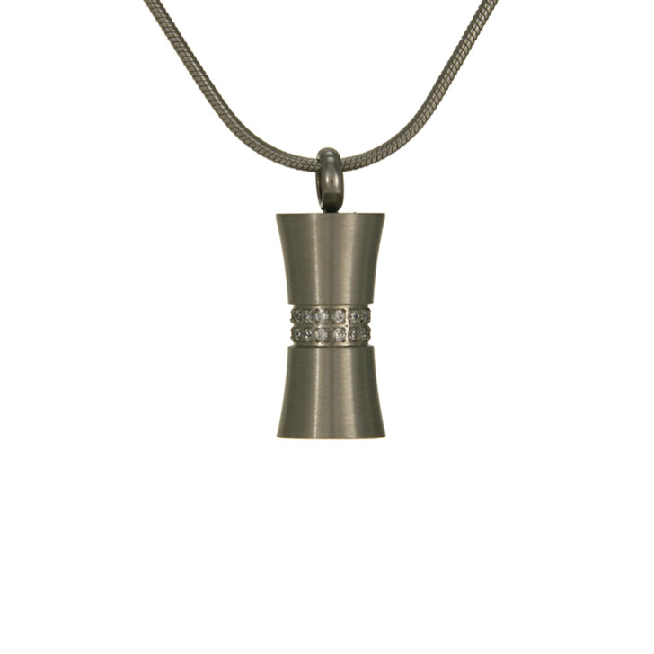Hourglass Pewter Stainless Steel Cremation Jewelry