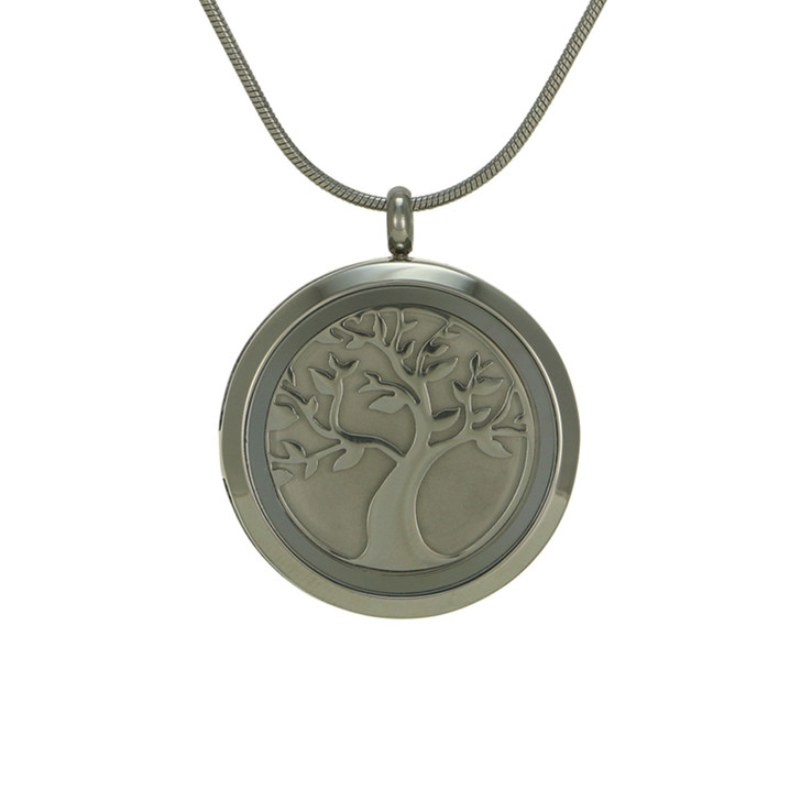 Companion Tree of Life Pewter Round Stainless Steel Cremation Jewelry