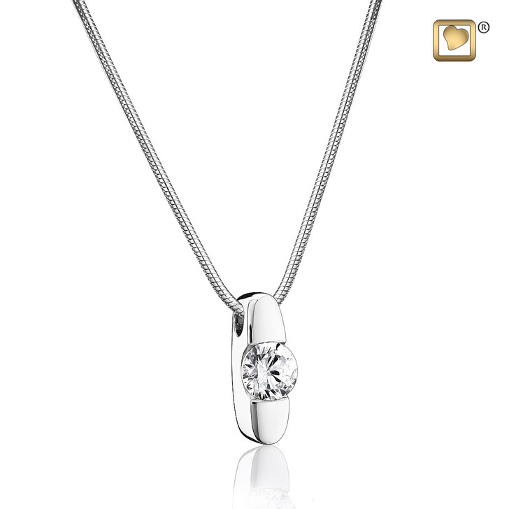 Hope with Crystal Sterling Silver Cremation Jewelry