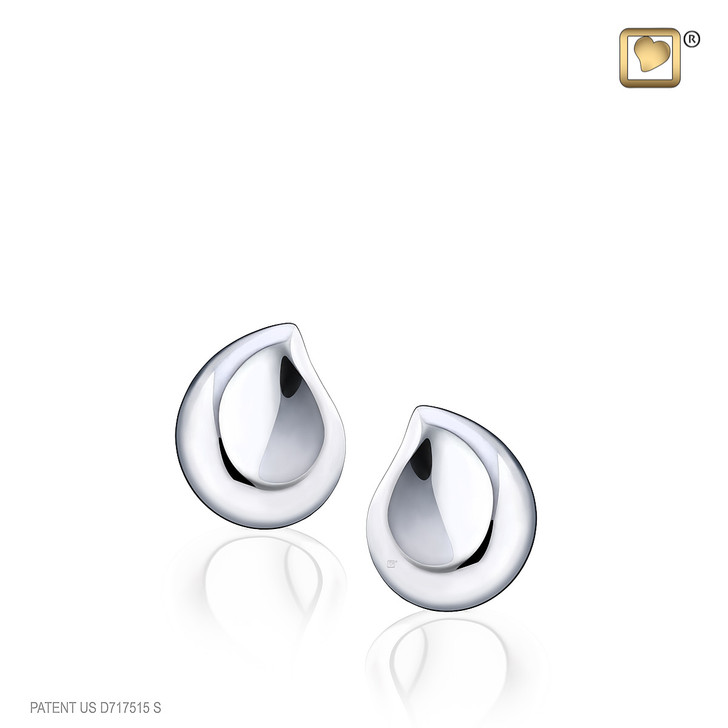 TearDrop Earrings Polished Sterling Silver Cremation Jewelry