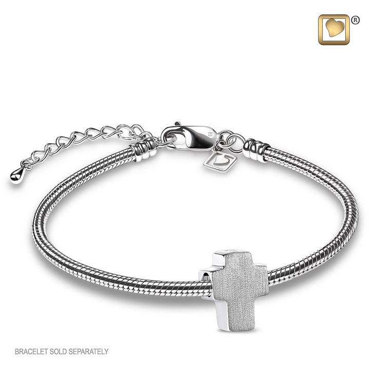 Cross Two Tone Cremation Bead