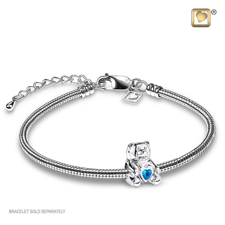 CuddleBear with Blue Crystal Cremation Bead