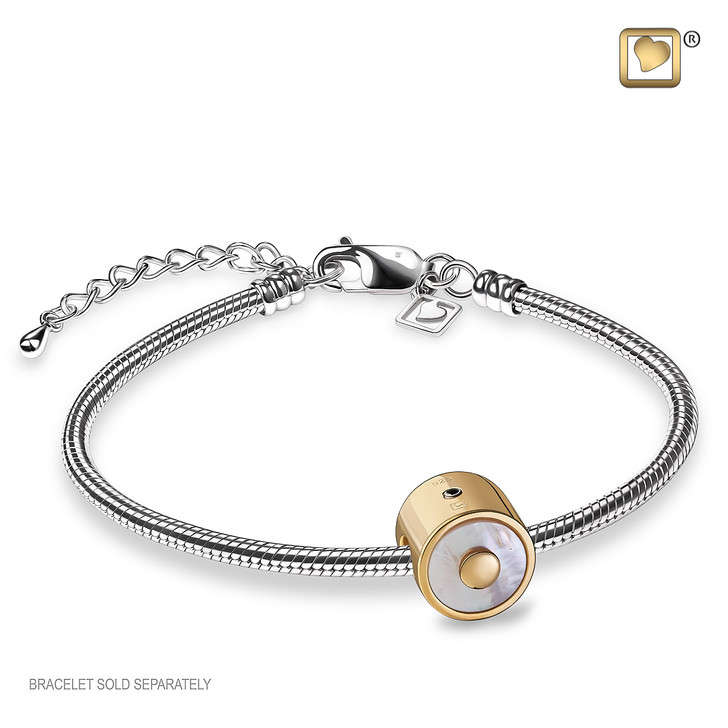 Mother of Pearl Gold Vermeil Cremation Bead