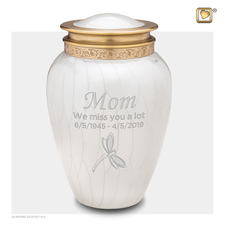 Blessing Pearl White & Bronze Urn