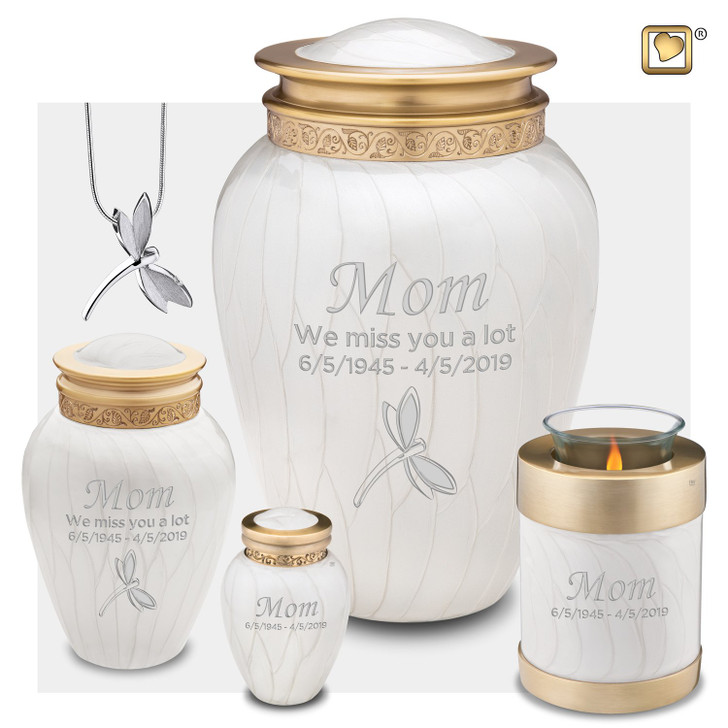 Blessing Pearl White & Bronze Urn