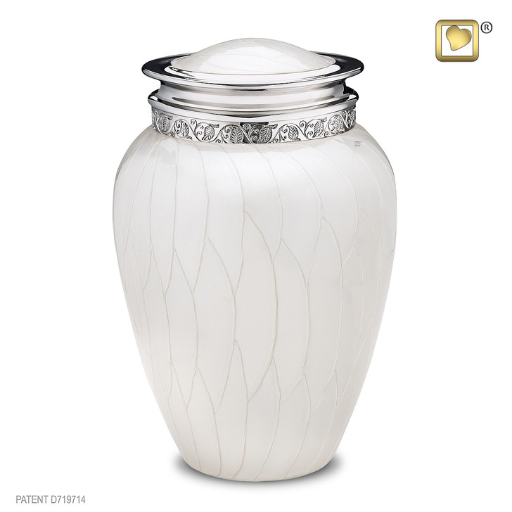 Blessing Pearl White & Silver Urn