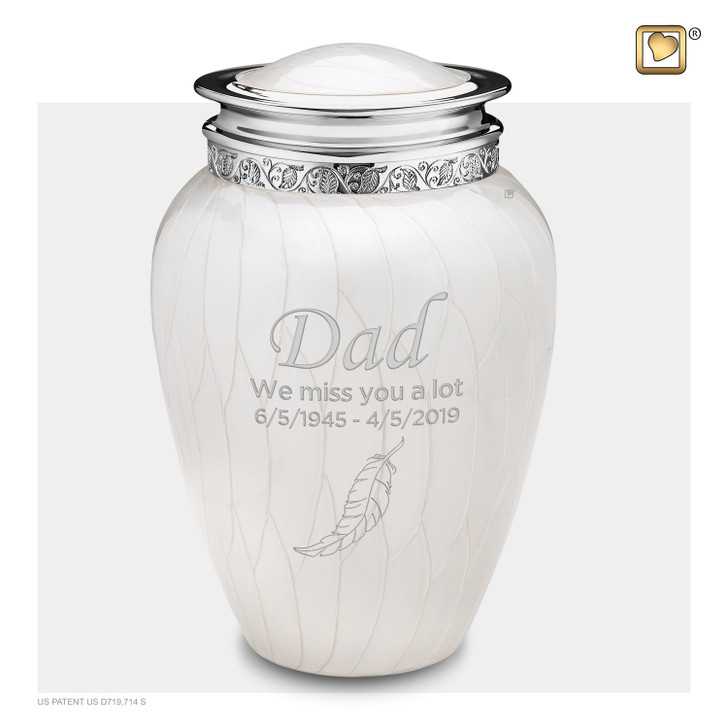 Blessing Pearl White & Silver Urn