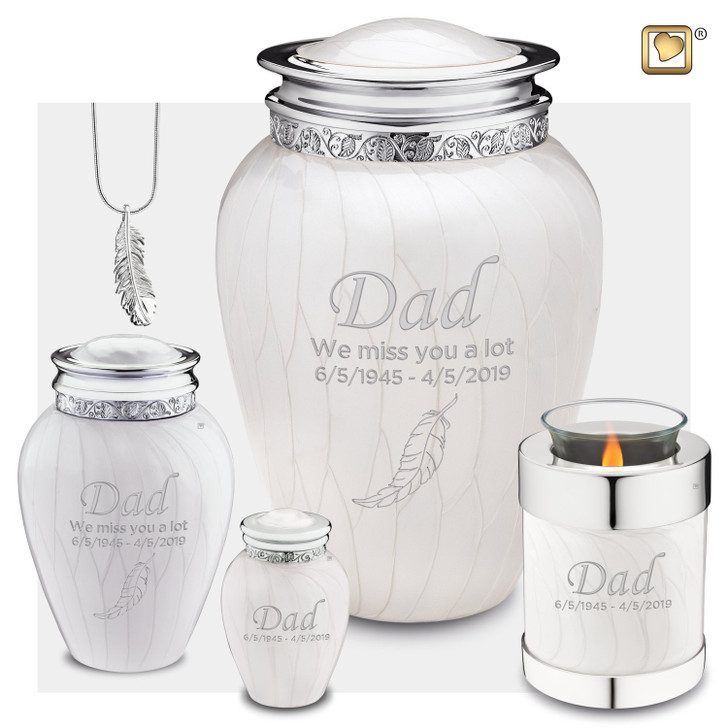 Blessing Pearl White & Silver Urn