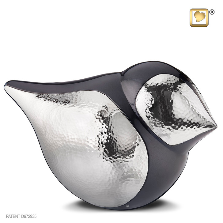 SoulBird Midnight & Hammered Silver Urn - Down