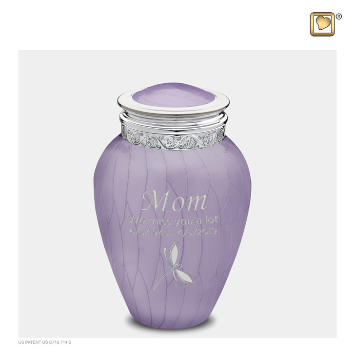 Blessing Lavender Silver Medium Urn