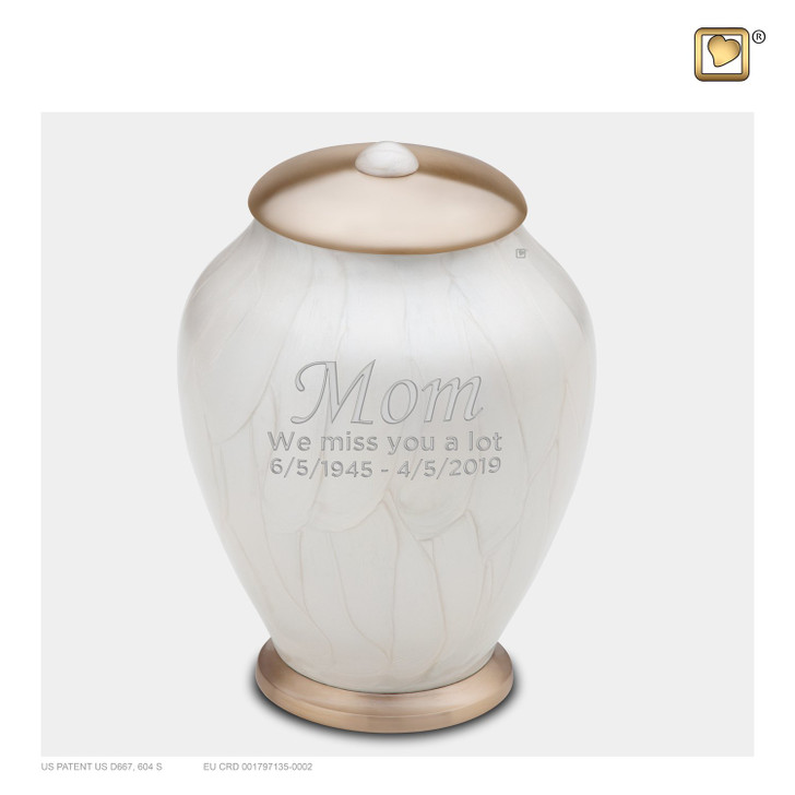 Simplicity Pearl White Medium Urn