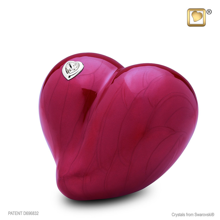 LoveHeart Pearl White Urn - Medium