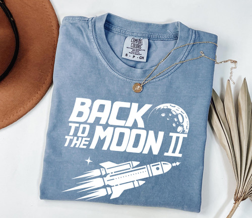 Back to the Moon Tee | Retro Space Shirt | Vintage Rocket Graphic | Minimalist Space Aesthetic Shirt | Unisex Moon Launch Shirt
