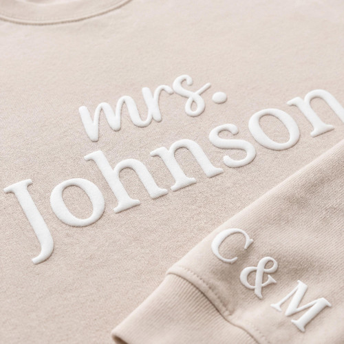 Custom Puff Print Bridal Sweatshirt | Embossed Bridal Shower Gift | Personalized Future Mrs. Hoodie | Bride to Be Gift | Custom Name Tee