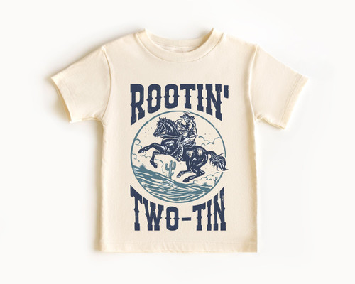 Cowboy Western Boho Birthday Shirt - Boy's Birthday Shirt Set -  Cowboy Horse Boys Rodeo Party - Any Text - Rootin Two-tin Birthday Tee