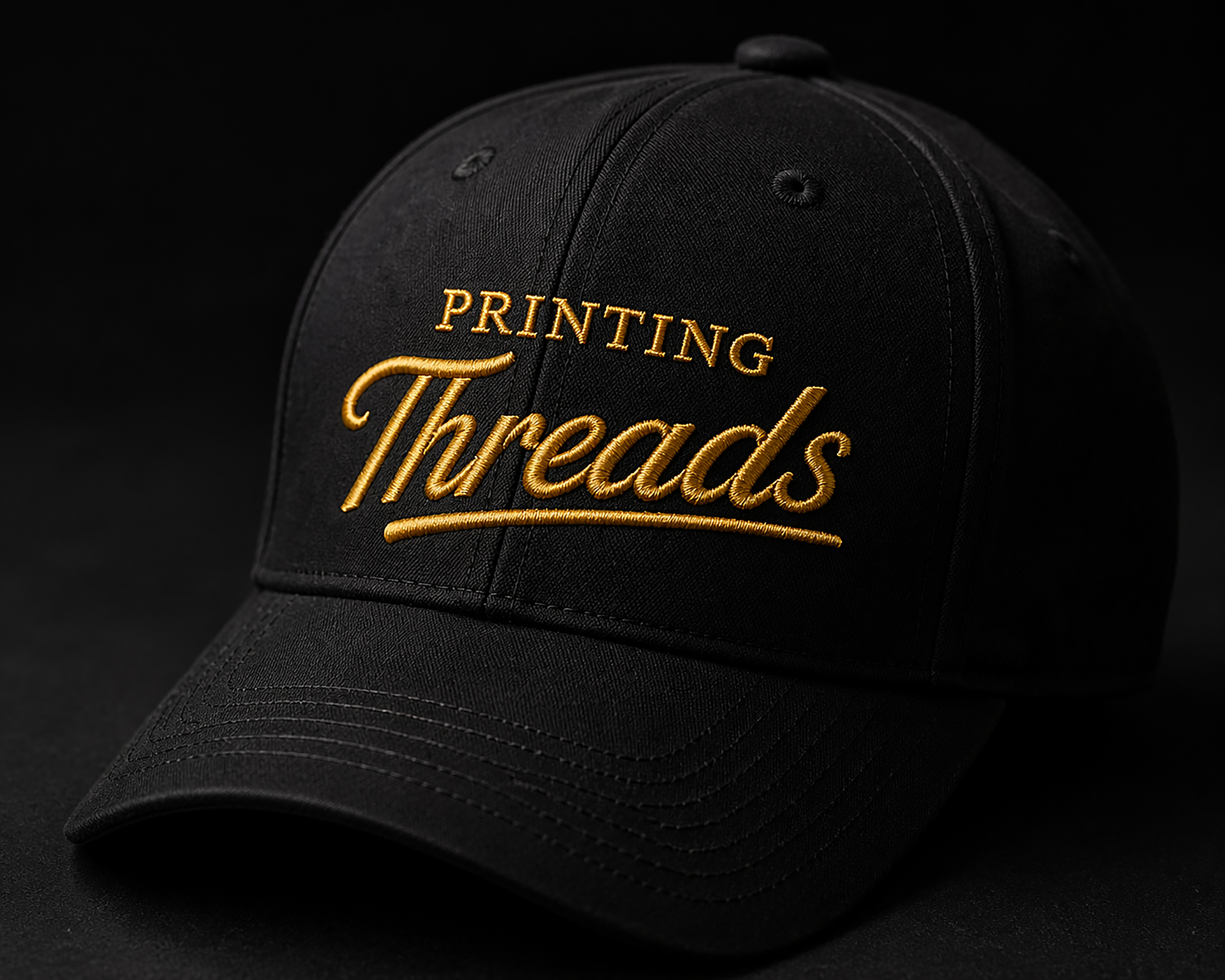 Close-up of embroidered logo on a garment