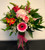 large vase arrangement, pinks