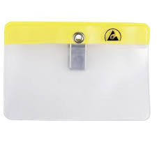 Menda - Horizontal Anti-Static Badge Holder with Clip, 4.312" x 3.375"