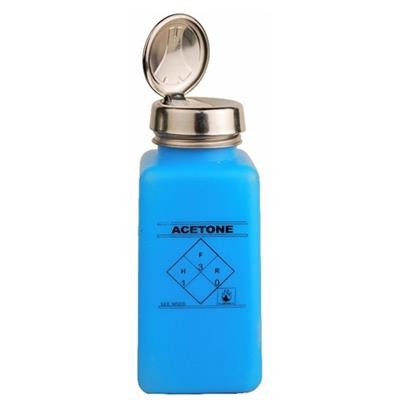 Menda - One-Touch Pump Bottle, ESD, HDPE, IPA Printed, Blue, 8 Ounce