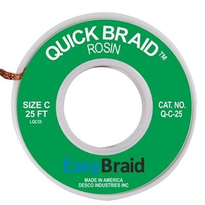 EasyBraid - Desoldering Braid, Quick Braid, .075" X 25'