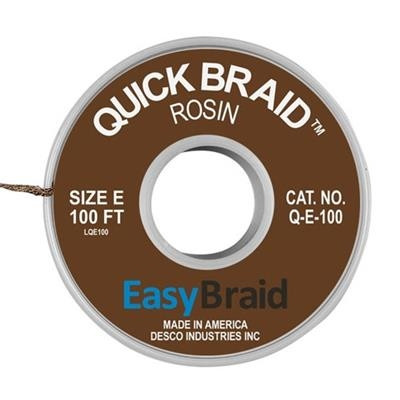 EasyBraid - Desoldering Braid, Quick Braid, .125" X 100'