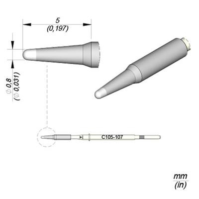 JBC - Nano Tip - Cartridge Conical - ID 0.8mm