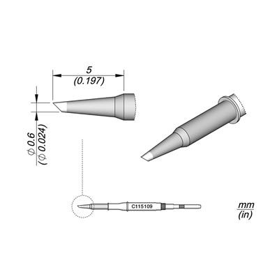 JBC - Cartridge Bevel 0.6mm