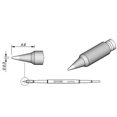 JBC - Cartridge Tip - Conical Bent - 0-3mm