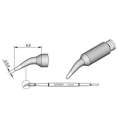 JBC - Cartridge Tip - Conical Bent - ID 0.5mm
