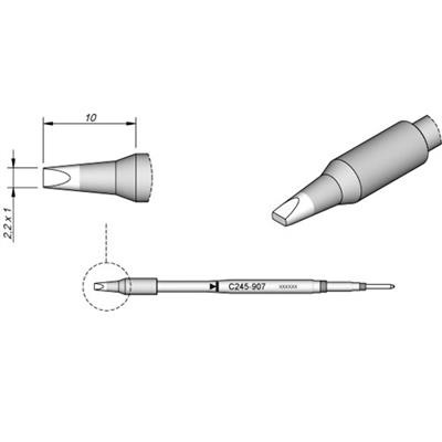 JBC - Cartridge Tip - Chisel - 2.2mm x 1mm