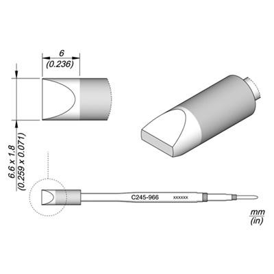 JBC - Cartridge Tip - Chisel - 6.6mm x 1.8mm