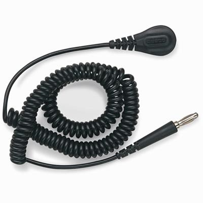 Desco - Coiled Cord, Banana Jack and 4mm Snap - 12'