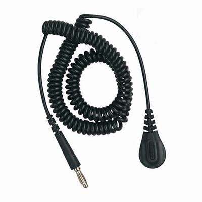 Desco - Cord Coiled Black 20' Banana w/4mm Snap