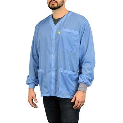SCS - Smock, Dual-Wire, Jacket, Blue, Medium, Knitted Cuffs, 3 Pockets, No Collar