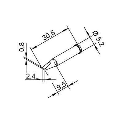 ERSA - i-Tool Soldering Tip - Chisel - 2.4 mm Extended Reach