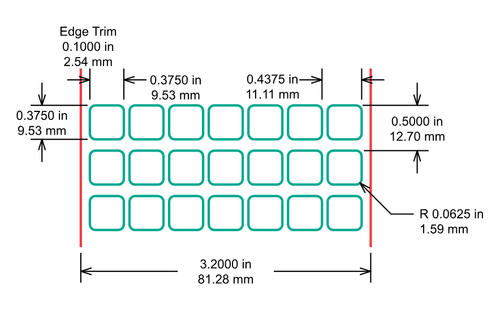 Identco - TTL116 Label - 0.375" x 0.375" - 700 Glossy White Polyester - 10,000 Count