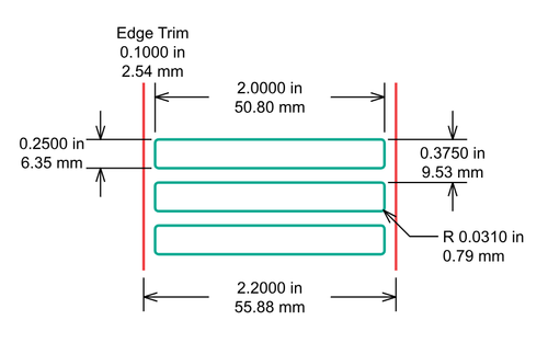 Identco - TTL117 Label - 2.00" x 0.25" - 403 Glossy White Polyimide - 10,000 Count