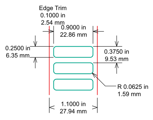 Identco - TTL130 Label - 0.90" x 0.25" - 451 Semi Gloss White Polyimide ESD - 10,000 Count