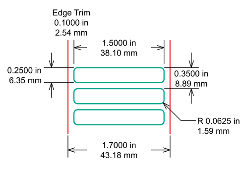 Identco - TTL132 Label - 1.500" x 0.250" - 411 Matte Tan Polyimide - 10,000 Count