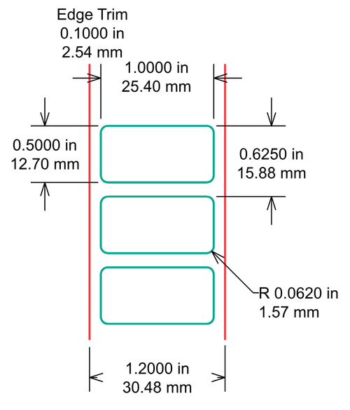 Identco - TTL147 Label - 1.000" x 0.500" - 403 Glossy White Polyimide - 10,000 Count