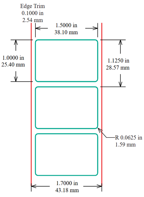 Identco - TTL301 Label - 1.50" x 1.00" - 730 Glossy Silver Polyester - 6,000 Count