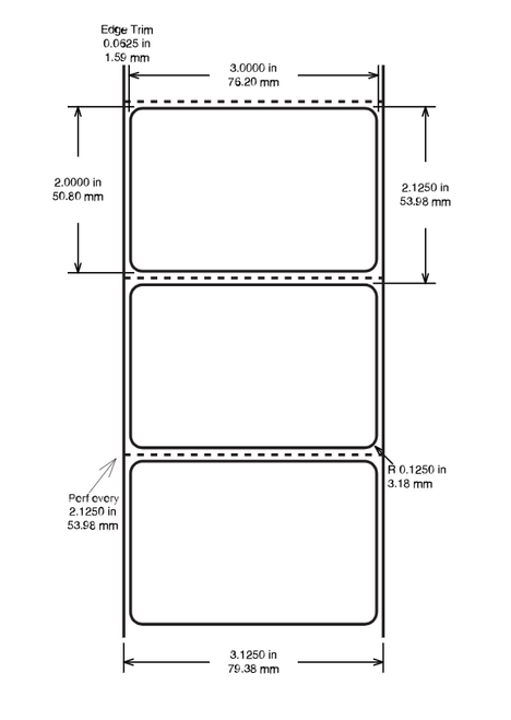 Identco - TTL4P Label - 3.00" x 2.00" - White Paper - 2,900 Count